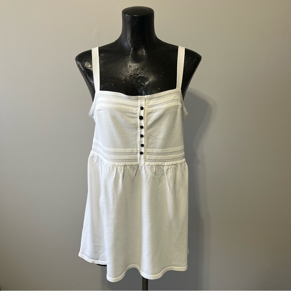 White Button Down Women's Tank Top